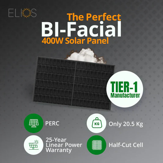 Elios Voltaic 400HC-BF | Panneau Solaire Bifacial Monocristallin 400W